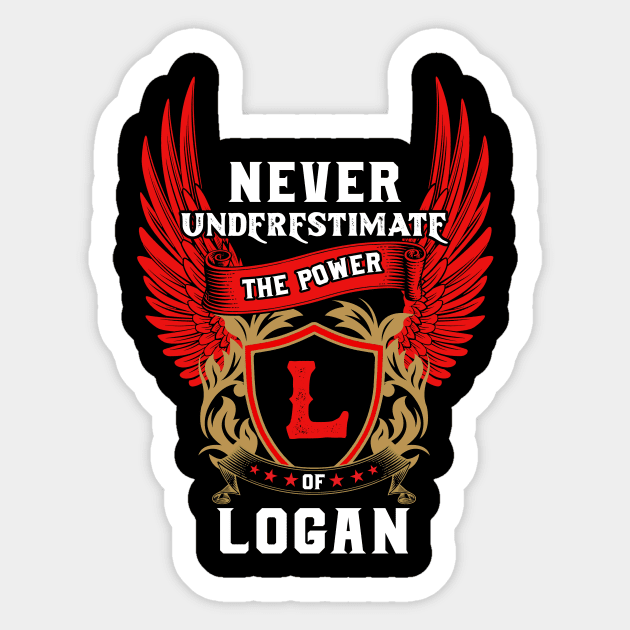 Never Underestimate The Power Logan - Logan First Name Tshirt Funny Gifts Sticker by dmitriytewzir